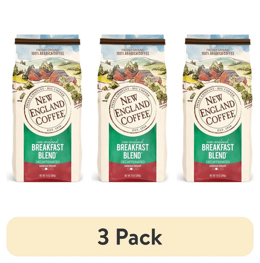(3 Pack)  Decaffeinated Breakfast Blend Freshly Ground 10.0 OZ