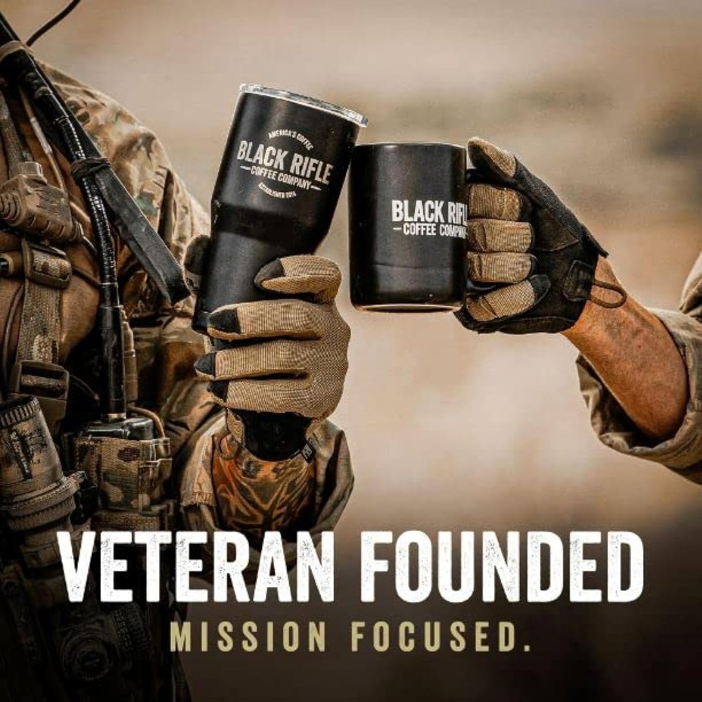 Ground Coffee Dark Roast - Roasted Blend Made from Pure Arabica Beans - Colombian & Brazilian Beans - Veteran Founded & American Made (Murdered Out, 12Oz Bag)