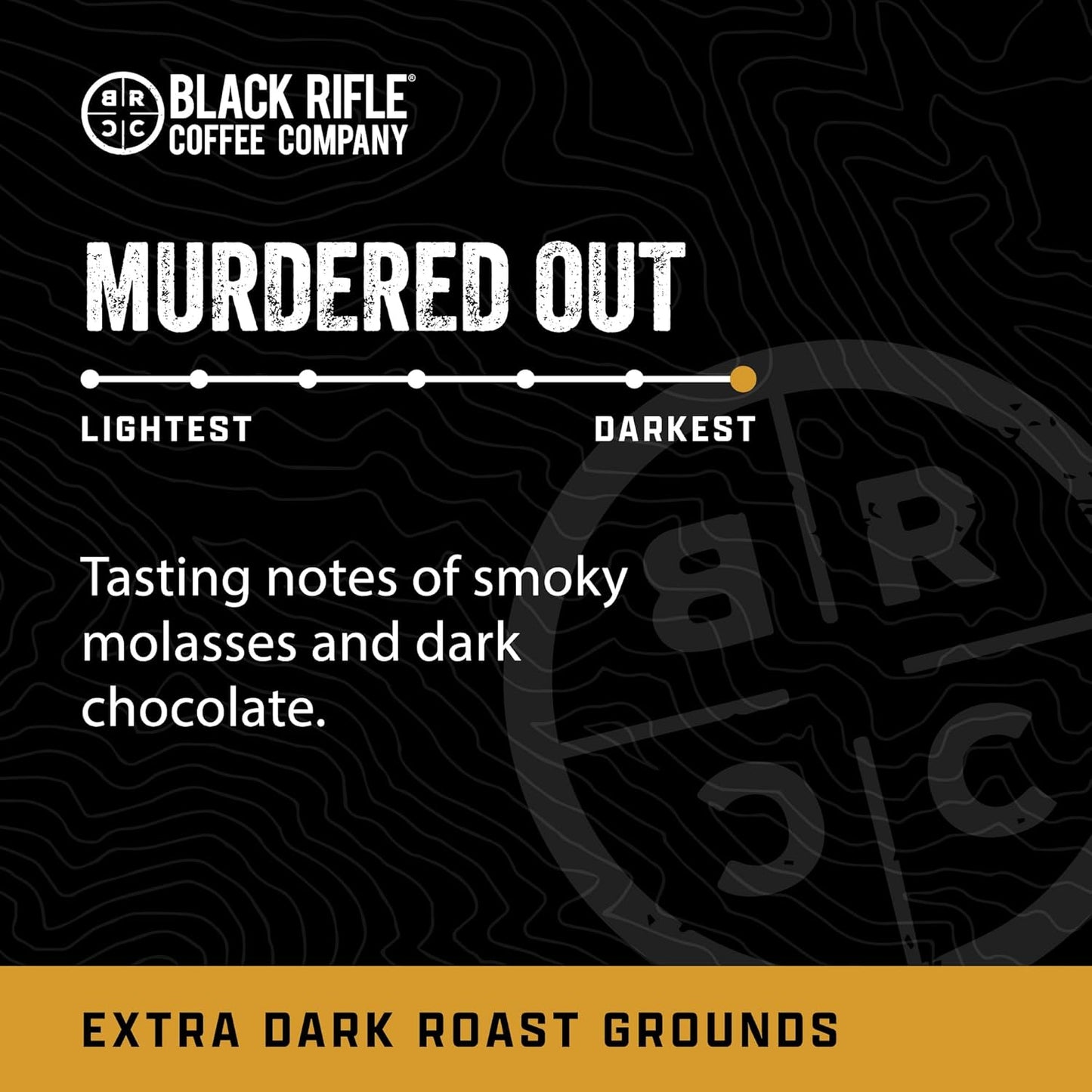 Ground Coffee Dark Roast - Roasted Blend Made from Pure Arabica Beans - Colombian & Brazilian Beans - Veteran Founded & American Made (Murdered Out, 12Oz Bag)